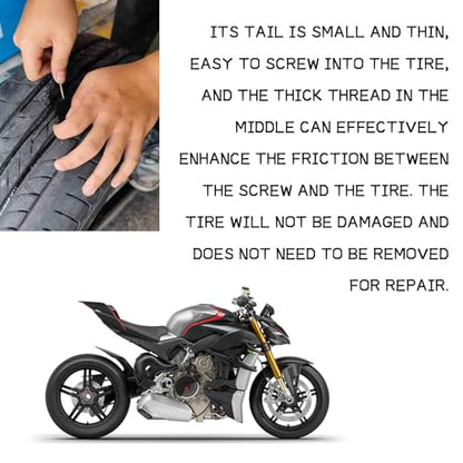 60PCS Tire Plug Kit Car Tire Repair Rubber Nail Kit Tires Repair Screws Self-Service Spiral Vacuum Rubber Fast Puncture Repairing Screw Tires Plugs Mending Nail Tools for Car Truck Motorcycle - size: 60PCS