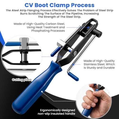 CV Boot Clamp Pliers Tool With 1/2" Torque Wrench For Cars UTV ATV Repair | CV Boot Clamp Tool Heavy Duty CV Axle Boot Clamp Pliers Tool With 1/2" Torque Wrench Function