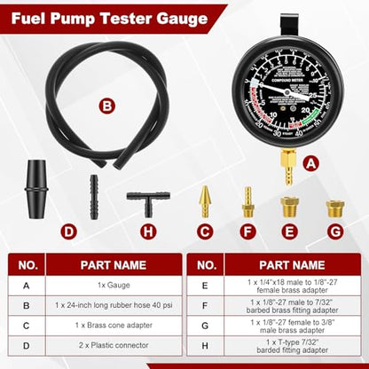 Sabary 12V Digital Timing Light with Tachometer & Advance Angle Inductive Ignition Timing Light Gun Vacuum and Fuel Pump Tester Gauge Leak Pressure Diagnostics Gauge for Car, Motorcycle, Marine