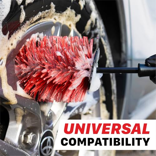 Maxshine Universal Wheel & Rim Brush Set, 2-Piece (10” & 6”) – Soft Non-Abrasive Bristles with Comfort Grip – Car Detailing Brushes for Safe Wheel & Tire Cleaning on Cars, Trucks, SUVs & Motorcycles - size: 10" & 6"