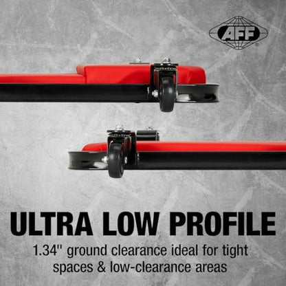 AFF Ultra Low Profile Mechanic Creeper - Heavy Duty 40" Creeper with 1.5" Ground Clearance - 1.57" Thick Vinyl Upholstery & 6 Oil-Resistant Swivel Casters - for Garage & Shop Use