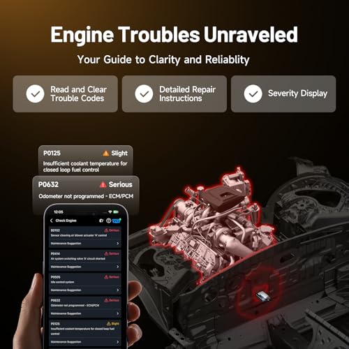 TOPDON Carpal OBD2 Scanner Bluetooth - Scanner for Car,Full Diagnostic Tool | AI-Assisted All System Diagnostic Tool for iOS & Android, Vehicle Health Check, 6 Reset Services, Smog Check, Repair Guide