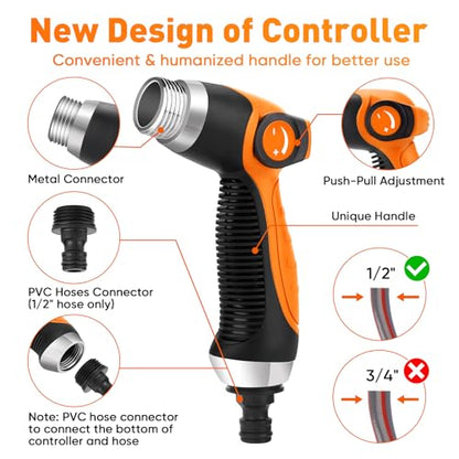 16 IN 1 Car Wash Foam Gun, Foam Cannon for Car Cleaning/Garden | Adjustable Hose Wash Sprayer with 2.5 to 6 Bars Foam Blaster, Wash Mitten&Towel,Use with 1/2” Quick Connector,Garden Sprayer - color: Orange