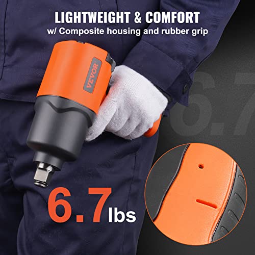 VEVOR Air Impact Wrench, 3/4-Inch Drive Air Impact Gun, Up to 1870ft-lbs Nut-busting Torque, Composite Pneumatic Impact Wrench for Auto Repairs and Maintenance Heavy Duty - size: 3/4-Inch/1870ft-lbs