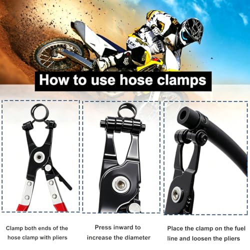 Tnisesm 132Pcs 6-25MM Spring Hose Clamps with Hose Clamp Pliers, Black Small Hose Clamps Automotive Fuel Hose Clamp Silicone Vacuum Hose Pipe Low Pressure Air Clip Clamp - size: 132Pcs - 16 Sizes + Plier