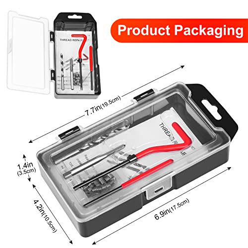 Thread Repair Kit M5 X 0.8mm, Metric Thread Repair Insert Kit | Compatible Hand Tool Set for Damaged Thread and Auto Repairing - size: Metric,M5×0.8mm