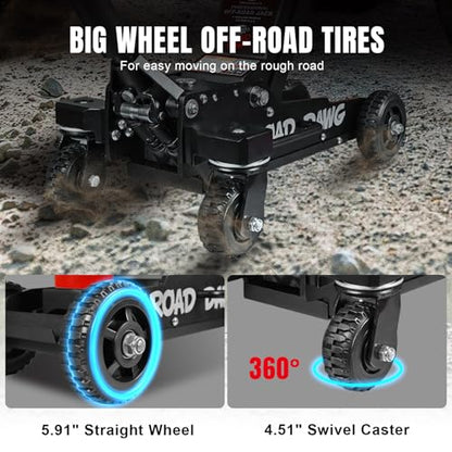ROAD DAWG 3 Ton Big Wheel Off-Road Jack, Professional Aluminum and Steel Racing Floor Jack with Dual Pistons Quick Lift Pump, Lift for Trucks, SUVs, ATVs Off road Vehicles,6000lb Capacity, AT830006XDL