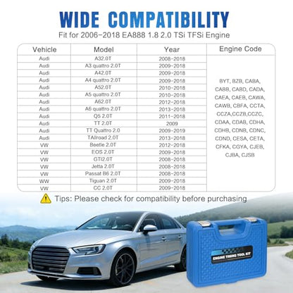 GOOACC Engine Timing Tool Kit, 20PCS Camshaft Crankshaft Timing Tool Set Compatible with Audi VW VAG 2006-2018 EA888 1.8 2.0 TSI TFSI Engines Replace T10355 T10060A T10352 T10368 T40011 T40196 T40267 - size: 20PCS Kit