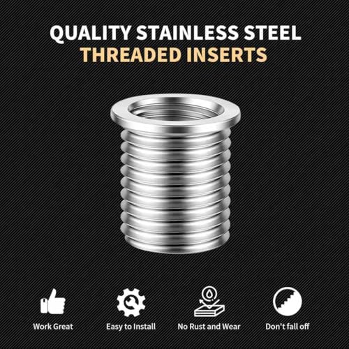 M8x1.25 Thread Repair Kit with 11.7mm Insert HSS Drill, Tap, Counterbore, Installation Driver,Stainless Steel Insert M8x1.25x11.7mmx10pcs - size: M8x1.25x11.7mm Thread Repair Kit