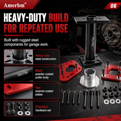 Rear Axle Bearing Puller & Installer with ABS Tone Ring Tool Kit, Heavy Duty Wheel Bearing Removal Press Tool, Compatible with 1995-2020 Toyota Tacoma, Tundra, 4Runner, Hilux, T100 Trucks