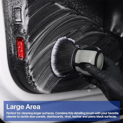 Curveball Detail Brush, Car Ultra Soft Bristles Detailing Brushes, 4PCS Professional Auto Cleaning Brush, Covers Large Area Inside or Outside Vehicles, Exterior Interior Brush- Gray - color: Gray