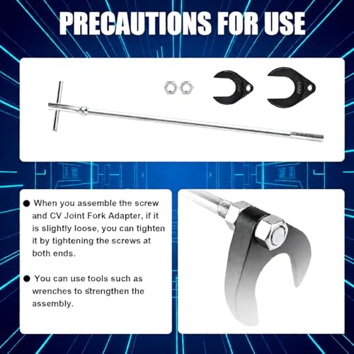 CV Axle Shaft Puller Tool Kit with 63mm 48mm CV Joint Fork Adapter, UTV/ATV CV Axle Removal Tool，Heavy Duty Axle Puller with Slide Hammer for Cars, Trucks, ATV & UTV - color: with 63mm 48mm CV Joint Fork Adapter