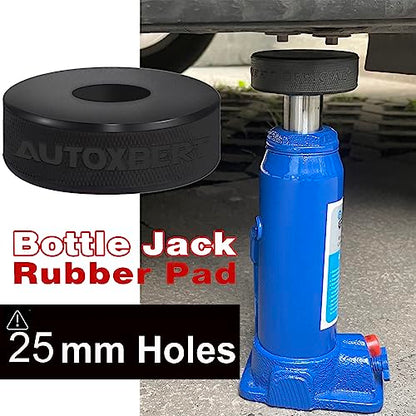 Hydraulic Bottle Jack Slotted Adapter Pad Rubber Protection 25mm Hole On Bottom Support Block Car Lift Tool for Most 3-4 Ton Bottle Jacks Jacking Points Universal Repair - size: 25MM