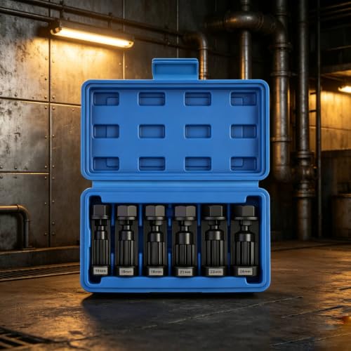 6 Pieces Strut Nut Removal Tool Wear Resistant Shock Absorber Nut Socket Set Black Oxide Finish Strut Installation Removal Kit