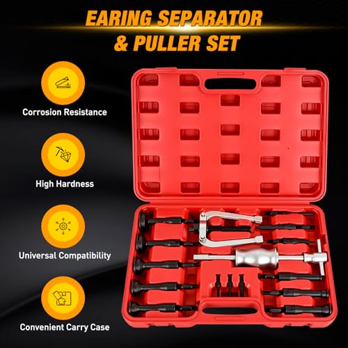 GOOACC 16pcs Blind Hole Bearing Puller Kit, Slide Hammer Pilot Insert Inner Internal Removal Tool Blind Hole Collet Bearing Set, Heavy Duty Blind Bearing Race and Seal Puller Extractor Kit with Case - color: 16pc Blind Hole Bearing Puller Red