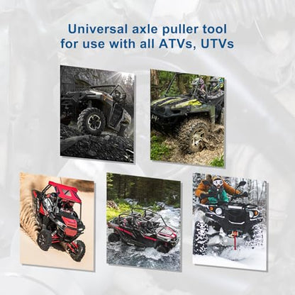 Heavy Duty CV Axle Removal Tool for ATV and UTV, 3.8 lb Slide Hammer | Fits ATV and UTV CV joints under 98 mm OD; heat-treated steel puller, 8-screw locking mechanism and 3.8 lb slide hammer