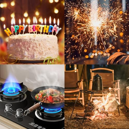 VEHHE Long Lighters Rechargeable with Safety Switch, USB C Lighter with 360° Flexible Neck, Windproof Flameless Plasma Arc Lighter with Led Battery Display for Fireworks BBQ Camping (Rose Gold) - color: Rose Gold