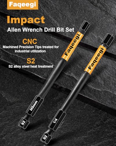20PCS Hex Bit Set 4" S2 Magnetic Metric SAE Impact Drill Bits | High Torque CNC Tips,1/4" Shank,Home & Auto Use,Durable Mechanic Handyman Gift