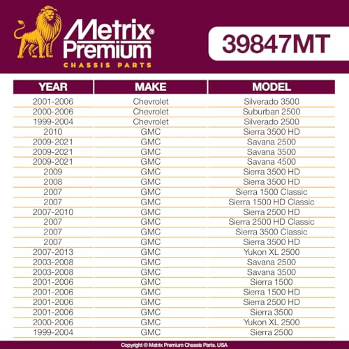 Metrix Premium Chassis Parts - Pitman Arm Fits 15-21 Chevrolet Express Cargo (Mexico), 15-21 Express Pasajeros, 09-21 GMC Savana 2500, Savana 3500, Savana 4500, 03-09 Hummer H2, K6654HD Made in Europe - size: K6654HD