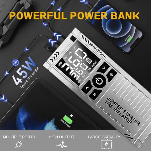 3000A Car Battery Jump Starter with Air Compressor - 150PSI Portable Car Jump Starters (Gas4.5L/3.5L Diesel) with Tire Inflator, 12V Car Battery Jump Box with Jumper Cables, LCD Display - style: 750A