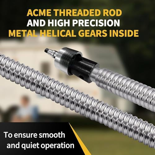 USA 12V 3,500LB Lift Capacity Electric RV Trailer A-Frame Tongue Jack with 7-Way Connector 22.5in Max Travel