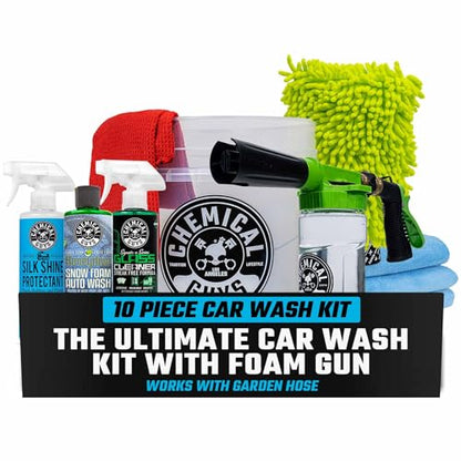 Chemical Guys, 10-Piece Arsenal Builder Car Wash Kit with Foam Gun, 16 oz | Foam gun, bucket and three 16 oz care chemicals, works off any garden hose for thick, gentle, scratch-free suds - style: KIT