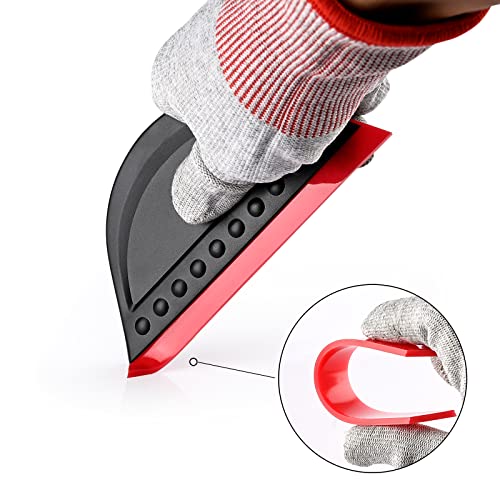 FOSHIO 2 Pack Black Mini Squeegee for Vinyl, Window Tint Car Film Wrap, Sign Making, DIY Crafting, Wallpaper Smoothing Tool, Squeegee for Window Cleaning for Car Windshield, Window, Mirror, Glass Door
