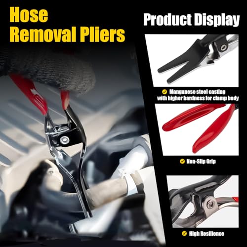 Electrical Disconnect Pliers Kit, 8Pcs Auto Kit: Connector/Hose/Plug Pliers, Pin Remover, Separator, Spring Clamp, U-Clip Pry Bar & Hose Removers for Car & Home Repairs. Great Gift & DIYers w/Case
