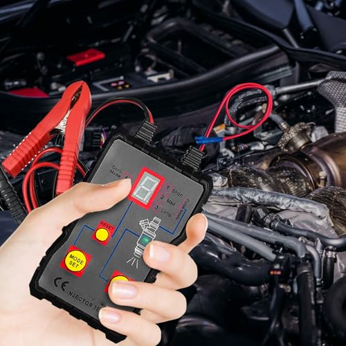 Sanpyl Fuel Injector Tester Cleaner Kit, Cleaning Tool with 4 Pulse Modes and LED Display, for Gasoline Vehicles