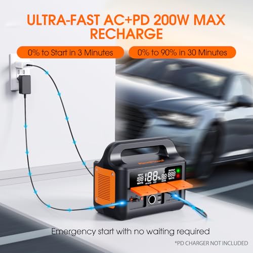 KeenPower 8000A LiFeMnPO4 Jump Starter for All 12V Cars, DC+PD 200W Two-Way Fast-Charging Portable Car Starter (PD Charger NOT Included), 30 Mins Full Charge, Powerful Jump Box w/Large Screen & Light