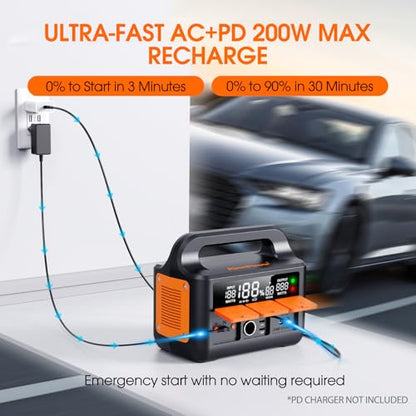 KeenPower 8000A LiFeMnPO4 Jump Starter for All 12V Cars, DC+PD 200W Two-Way Fast-Charging Portable Car Starter (PD Charger NOT Included), 30 Mins Full Charge, Powerful Jump Box w/Large Screen & Light