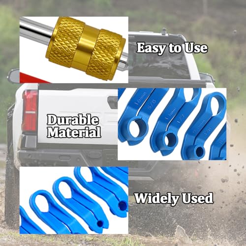 7PCS Car Fuel Line Disconnect Tool Set, 1/4 5/16 3/8 1/2 5/8 3/4 7/8 Inch Transmission AC Line Removal Tool, Fuel Filter Oil Cooler Line Quick Release Disconnect Set, Universal Fit - size: 7PCS
