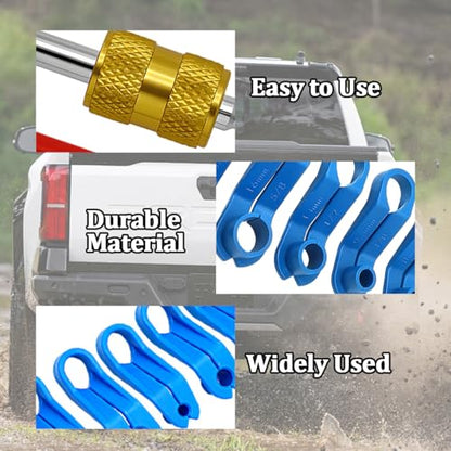 7PCS Car Fuel Line Disconnect Tool Set, 1/4 5/16 3/8 1/2 5/8 3/4 7/8 Inch Transmission AC Line Removal Tool, Fuel Filter Oil Cooler Line Quick Release Disconnect Set, Universal Fit - size: 7PCS