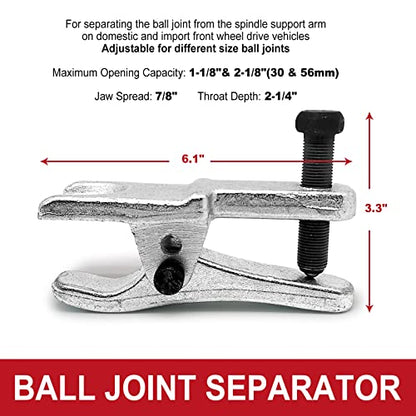 FEXON 5pcs Front End Service Tool 5-in-1 Ball Joint Separator | Pitman Arm Puller Tie Rod Set for Service Splitter Removal Kit