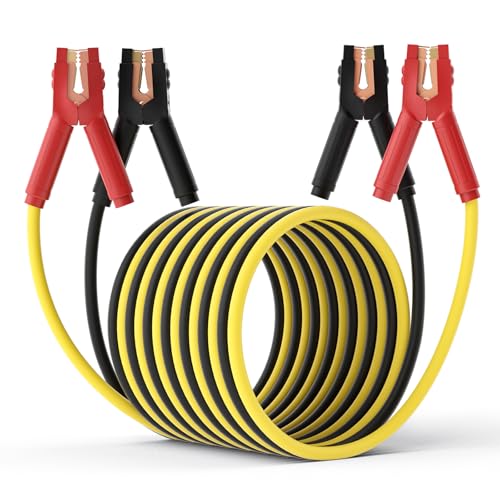Heavy Duty Jumper Cables, 0 Gauge 30 Feet 1000 Amp Automotive Booster Cables for Car Battery, for Car, SUV and Trucks Battery, with Carry Case, Gloves, Brushes - size: 0 Gauge 30 FT