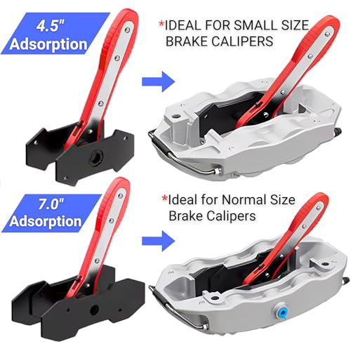 Brake Caliper Compression Tool - Rotating Ratchet Caliper Piston Compressor Tool with 2 Pcs Steel Plates, 360° Adjustable Brake Caliper Tool, Essential Tool for Car Brake Maintenance