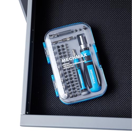 MECHMAX 68-Piece Ratcheting Screwdriver Set with Bits & Sockets | Precision tool kit with sockets & compact injection storage case. Ideal for household DIY, furniture assembly & repair