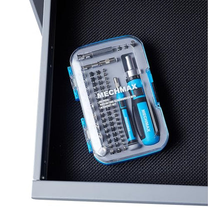 MECHMAX 68-Piece Ratcheting Screwdriver Set with Bits & Sockets | Precision tool kit with sockets & compact injection storage case. Ideal for household DIY, furniture assembly & repair