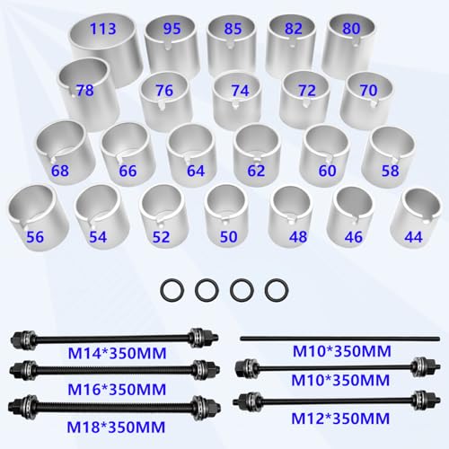 30Pcs Pull and Press Sleeve Kit, Bushing Press Kit for Most Engine Cars Vehicles, Universal Seal Bearing Bushing Removal Installation Tool Kit 6 Pulling Spindles with Nuts Case - color: 30 Pcs