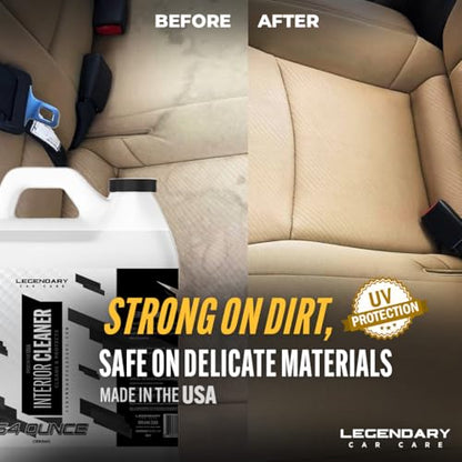 Legendary Interior Cleaner 64oz (Half Gal.) - All Purpose Interior Detailer & Carpet Cleaner for Cars - Safe on Leather, Plastic, Vinyl, Upholstery & Dashboard - UV Protectant - Tough on Stains & Dirt - size: 64 Fl Oz (Pack of 1)