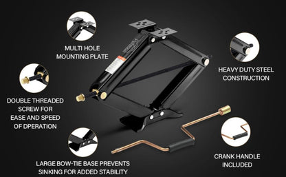 USA 24" RV Scissor Jack Leveling Stabilizer with Hand Crank - 6,500 Pound Capacity - 1 Pack