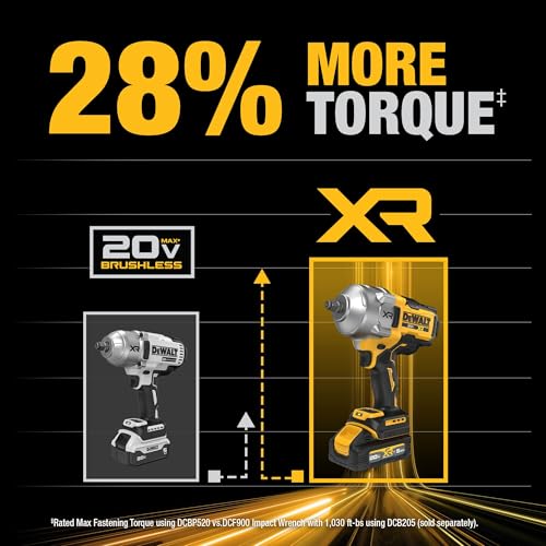 DEWALT 20V MAX XR 1/2 Inch Cordless Impact Wrench Kit with Hog Ring Anvil, Battery and Charger Included (DCF961GP1) - style: Kit with Battery