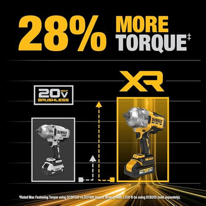 DEWALT 20V MAX XR 1/2 Inch Cordless Impact Wrench Kit with Hog Ring Anvil, Battery and Charger Included (DCF961GP1) - style: Kit with Battery
