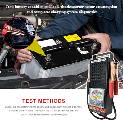 Battery Load Tester, 6V 12V Car Battery Load Checker with Voltmeter and Alligator Clips, Automotive Alternator Tester for Truck RV Motorcycle Boat Batteries, Car Accessories