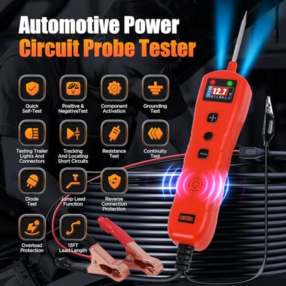 CMTOOL Power Circuit Probe Tester, 9-30V Test Light Automotive, Car Fuse Tester, Voltage Tester 0.3V-70V, Circuit Breaker Finder, Component Activation Tool
