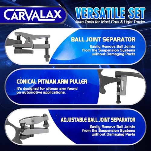 CARVALAX 3-in-1 Ball Joint Separator, Front End Service Tool Kit for Tie Rob Removal, Pitman Arm Puller, Cars SUVs Pickup Trucks Automotive Tools - color: Silver, style: 3-in-1