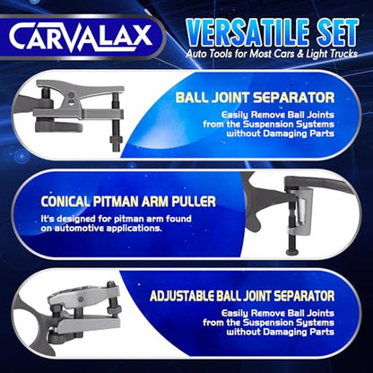 CARVALAX 3-in-1 Ball Joint Separator, Front End Service Tool Kit for Tie Rob Removal, Pitman Arm Puller, Cars SUVs Pickup Trucks Automotive Tools - color: Silver, style: 3-in-1