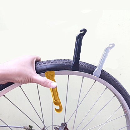 Bike Tire Lever - Premium Hardened Plastic Levers to Repair Bicycle Tube - Must Have Tool Kit for Road Bicyclist - Set of 3 - color: Silver