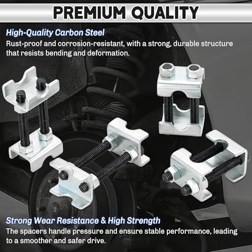 Coil Spring Spacers 4PCS 2-Way Adjustable Lift Or Lower Spring Spacer | Coil Spring Compressor Tool Strut Spring Compressor for Cars SUVs Trucks, Spreads or Compresses Coil Springs
