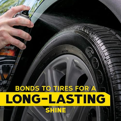 Meguiar's Hot Shine High Gloss Tire Coating - Get Long-Lasting Tire Protection and Glossy Tires with a Wet Look Shine, 3 Pack of 15 Oz Aerosol Cans